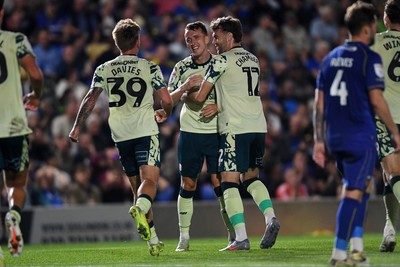 190825 - AFC Wimbledon v Cardiff City - Sky Bet League 1 - David Turnbull of Cardiff City celebrates scoring a late goal to win the match