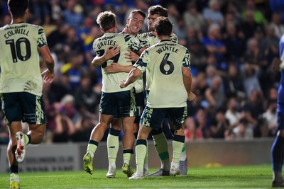 190825 - AFC Wimbledon v Cardiff City - Sky Bet League 1 - David Turnbull of Cardiff City celebrates scoring a late goal to win the match