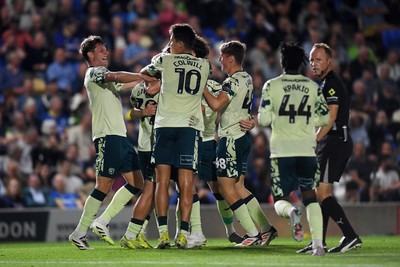 190825 - AFC Wimbledon v Cardiff City - Sky Bet League 1 - David Turnbull of Cardiff City celebrates scoring a late goal to win the match