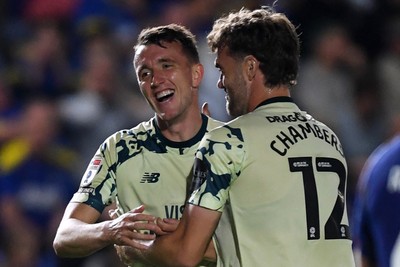 190825 - AFC Wimbledon v Cardiff City - Sky Bet League 1 - David Turnbull of Cardiff City celebrates scoring a late goal to win the match