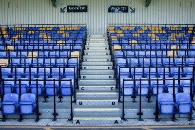 080826 - AFC Wimbledon v Newport County - Carabao Cup First Round - A general view of Plough Lane stand