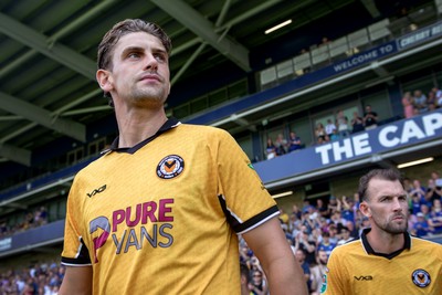 080826 - AFC Wimbledon v Newport County - Carabao Cup First Round - Harrison Biggins of Newport County before the match