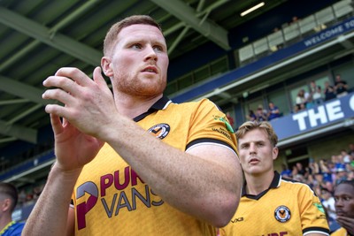 080826 - AFC Wimbledon v Newport County - Carabao Cup First Round - Lee Jenkins of Newport County before the match