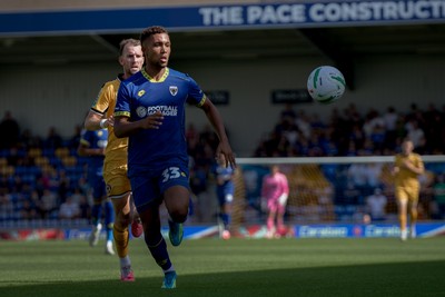 080826 - AFC Wimbledon v Newport County - Carabao Cup First Round - Isaac Ogundere of AFC Wimbledon in action