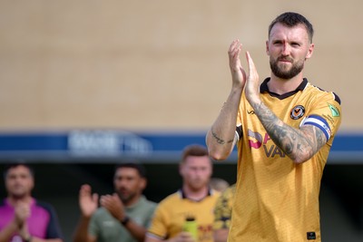 080826 - AFC Wimbledon v Newport County - Carabao Cup First Round - Kyle Cameron of Newport County after the match