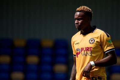 080826 - AFC Wimbledon v Newport County - Carabao Cup First Round - Shaquille Gwengwe of Newport County