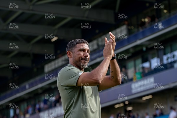 080826 - AFC Wimbledon v Newport County - Carabao Cup First Round - Hayden Mullins manager of Newport County after the match