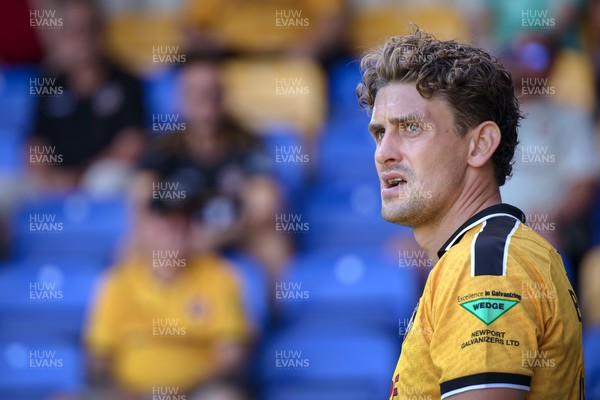 080826 - AFC Wimbledon v Newport County - Carabao Cup First Round - Harrison Biggins of Newport County