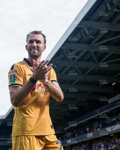 080826 - AFC Wimbledon v Newport County - Carabao Cup First Round - Christian Doidge of Newport County after the match