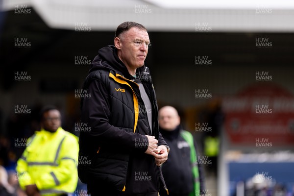 160324 - AFC Wimbledon v Newport County - Sky Bet League 2 - Graham Coughlan manager of Newport County AFC looks on