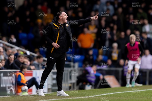 160324 - AFC Wimbledon v Newport County - Sky Bet League 2 - Graham Coughlan manager of Newport County AFC gives instructions