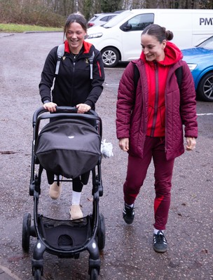 LIBRARY PIC taken 120126 - Jasmine Joyce and Alisha Joyce with baby Ralphie as they attend a Wales Women rugby session at the NCE