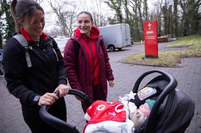 LIBRARY PIC taken 120126 - Jasmine Joyce and Alisha Joyce with baby Ralphie as they attend a Wales Women rugby session at the NCE