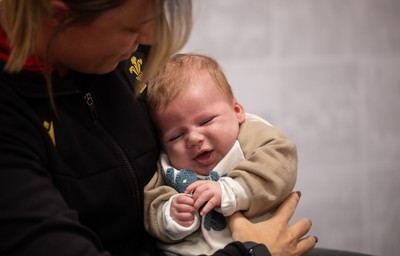 LIBRARY PIC taken 120126 - Jasmine Joyce and Alisha Joyce with baby Ralphie as they attend a Wales Women rugby session at the NCE