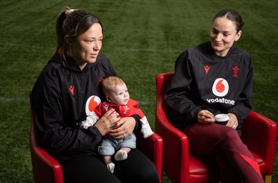 LIBRARY PIC taken 120126 - Jasmine Joyce and Alisha Joyce with baby Ralphie as they attend a Wales Women rugby session at the NCE