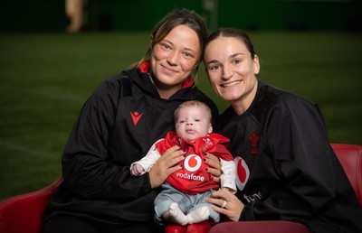 LIBRARY PIC taken 120126 - Jasmine Joyce and Alisha Joyce with baby Ralphie as they attend a Wales Women rugby session at the NCE