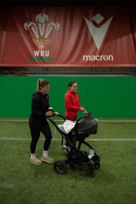 LIBRARY PIC taken 120126 - Jasmine Joyce and Alisha Joyce with baby Ralphie as they attend a Wales Women rugby session at the NCE