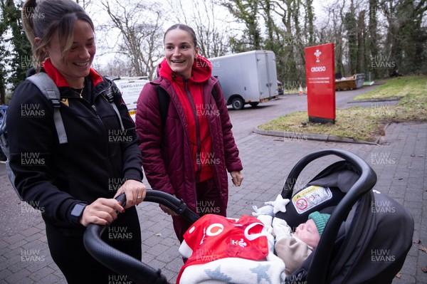 LIBRARY PIC taken 120126 - Jasmine Joyce and Alisha Joyce with baby Ralphie as they attend a Wales Women rugby session at the NCE
