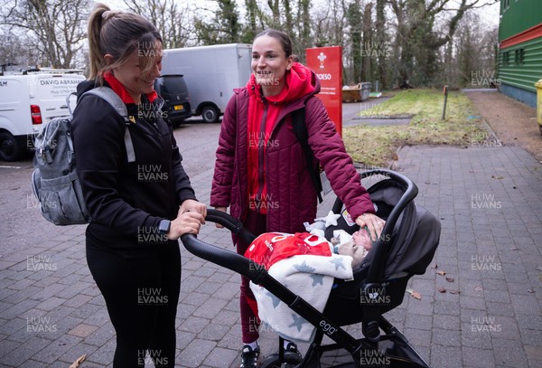 LIBRARY PIC taken 120126 - Jasmine Joyce and Alisha Joyce with baby Ralphie as they attend a Wales Women rugby session at the NCE