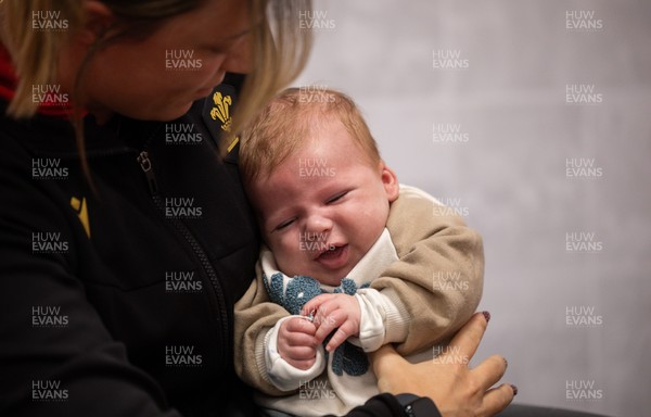 LIBRARY PIC taken 120126 - Jasmine Joyce and Alisha Joyce with baby Ralphie as they attend a Wales Women rugby session at the NCE