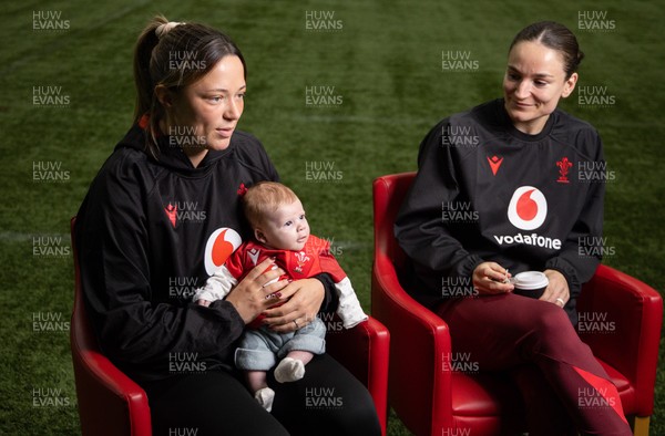 LIBRARY PIC taken 120126 - Jasmine Joyce and Alisha Joyce with baby Ralphie as they attend a Wales Women rugby session at the NCE