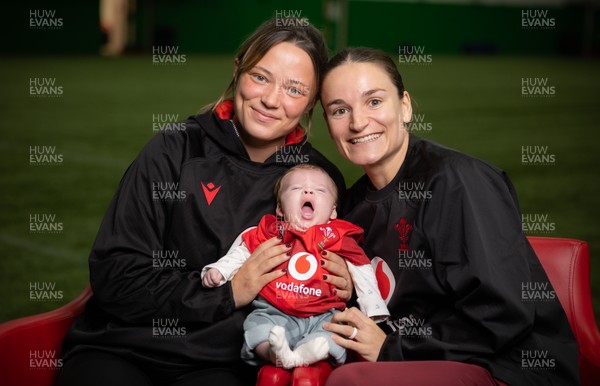 LIBRARY PIC taken 120126 - Jasmine Joyce and Alisha Joyce with baby Ralphie as they attend a Wales Women rugby session at the NCE