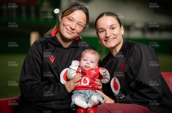 LIBRARY PIC taken 120126 - Jasmine Joyce and Alisha Joyce with baby Ralphie as they attend a Wales Women rugby session at the NCE