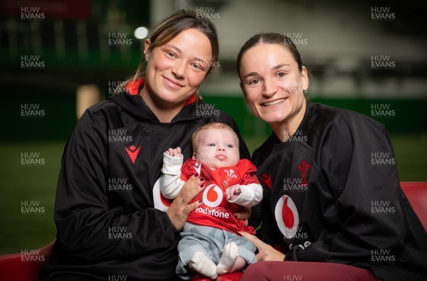 LIBRARY PIC taken 120126 - Jasmine Joyce and Alisha Joyce with baby Ralphie as they attend a Wales Women rugby session at the NCE