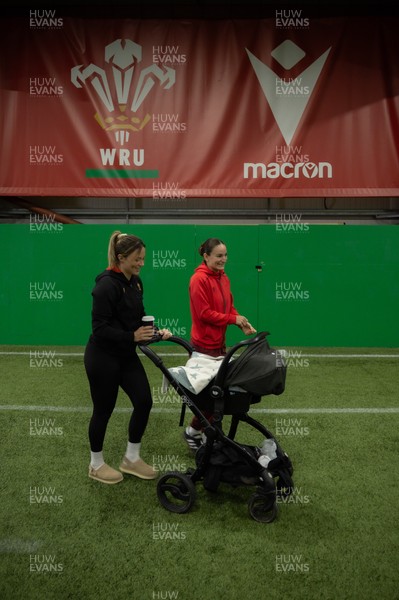 LIBRARY PIC taken 120126 - Jasmine Joyce and Alisha Joyce with baby Ralphie as they attend a Wales Women rugby session at the NCE