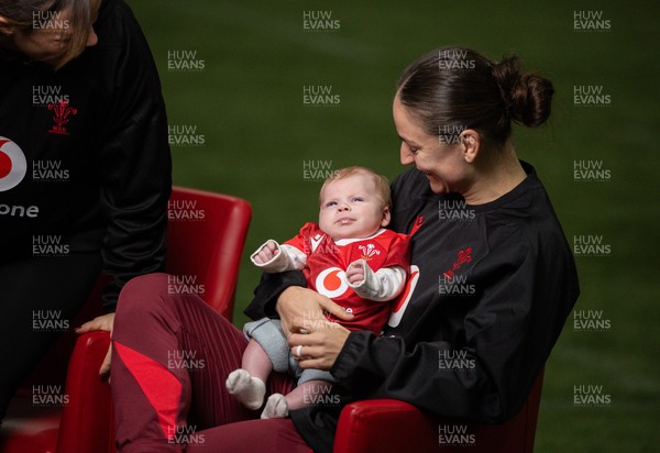 LIBRARY PIC taken 120126 - Jasmine Joyce and Alisha Joyce with baby Ralphie as they attend a Wales Women rugby session at the NCE