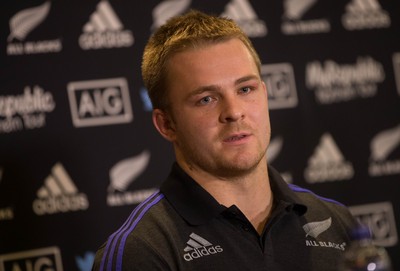 171114 -  New Zealand All Blacks Rugby Press Conference, Cardiff - All Blacks Sam Crane during press conference ahead of the match against Wales