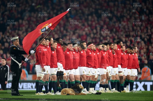 080717 - All Blacks v British & Irish Lions - Third Test - British & Irish Lions players line up for the anthems