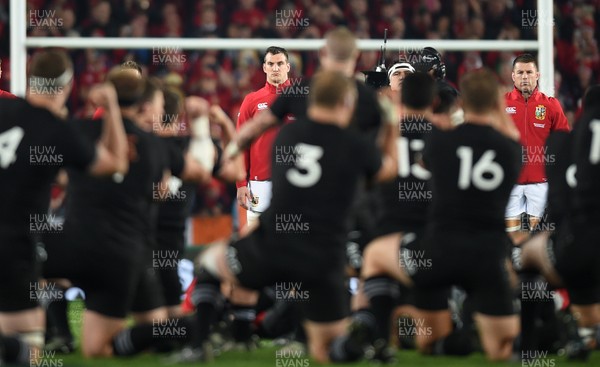 080717 - All Blacks v British & Irish Lions - Third Test - Sam Warburton of British & Irish Lions face the Haka