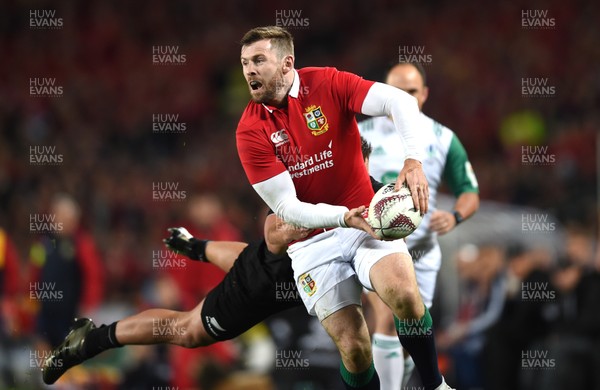 080717 - All Blacks v British & Irish Lions - Third Test - Elliot Daly of British & Irish Lions is tackled by Israel Dagg of New Zealand