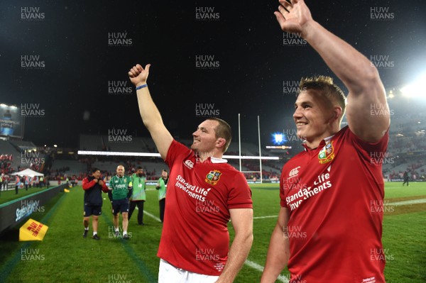 080717 - All Blacks v British & Irish Lions - Third Test - Ken Owens and Jonathan Davies of British & Irish Lions at the end of the game