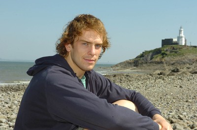 01.05.07 -  Wales and Ospreys rugby player Alun-Wyn Jones on the beach in Mumbles 