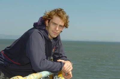 01.05.07 -  Wales and Ospreys rugby player Alun-Wyn Jones on the pier in Mumbles 