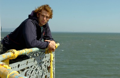 01.05.07 -  Wales and Ospreys rugby player Alun-Wyn Jones on the pier in Mumbles 