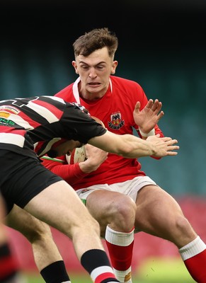 170426 - Amman United v Pontypool United, Road to Principality Finals, Boys U18 Cup Final - Amman United in red take on Pontypool United in the final of the Boys U18 Cup Final