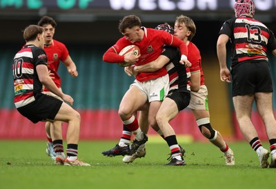 170426 - Amman United v Pontypool United, Road to Principality Finals, Boys U18 Cup Final - Amman United in red take on Pontypool United in the final of the Boys U18 Cup Final