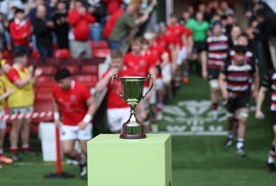 170426 - Amman United v Pontypool United, Road to Principality Finals, Boys U18 Cup Final - The teams run out at the start of the match