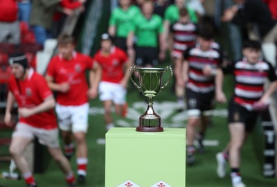 170426 - Amman United v Pontypool United, Road to Principality Finals, Boys U18 Cup Final - The teams run out at the start of the match
