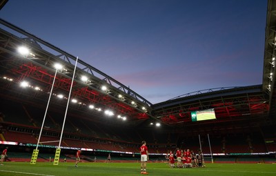 170426 - Amman United v Pontypool United, Road to Principality Finals, Boys U18 Cup Final -  A general view of the Principality Stadium during the final