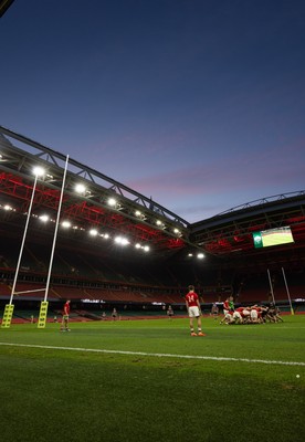 170426 - Amman United v Pontypool United, Road to Principality Finals, Boys U18 Cup Final -  A general view of the Principality Stadium during the final