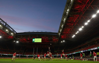 170426 - Amman United v Pontypool United, Road to Principality Finals, Boys U18 Cup Final -  A general view of the Principality Stadium during the final