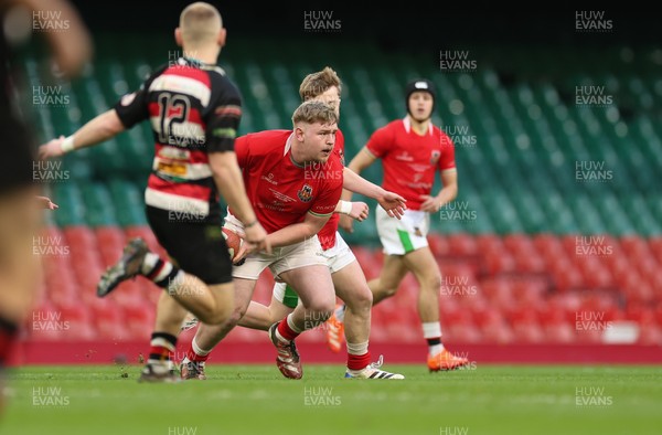 170426 - Amman United v Pontypool United, Road to Principality Finals, Boys U18 Cup Final - Amman United in red take on Pontypool United in the final of the Boys U18 Cup Final