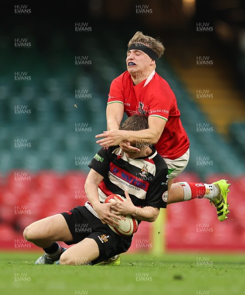 170426 - Amman United v Pontypool United, Road to Principality Finals, Boys U18 Cup Final - Amman United in red take on Pontypool United in the final of the Boys U18 Cup Final