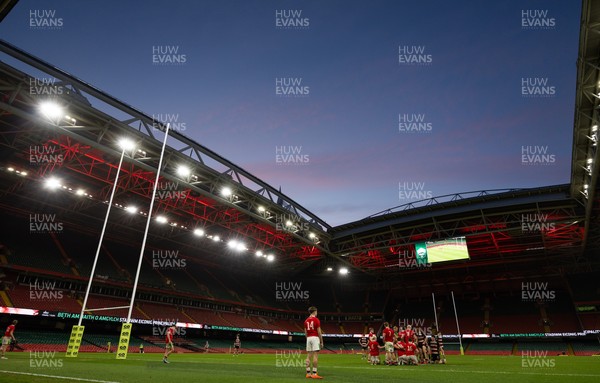 170426 - Amman United v Pontypool United, Road to Principality Finals, Boys U18 Cup Final -  A general view of the Principality Stadium during the final
