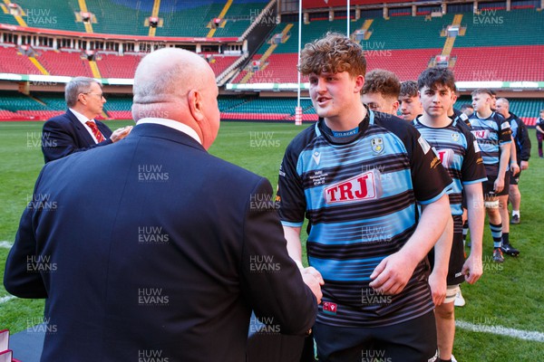 070423 - Ammanford v Burry Port - WRU National Youth U18 Plate Final - Ammanford team receive their medals