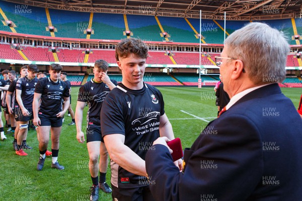 070423 - Ammanford v Burry Port - WRU National Youth U18 Plate Final - Burry Port team receive their medals